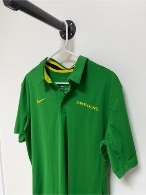 Nike Green Polo with Yellow Oregon Logos
